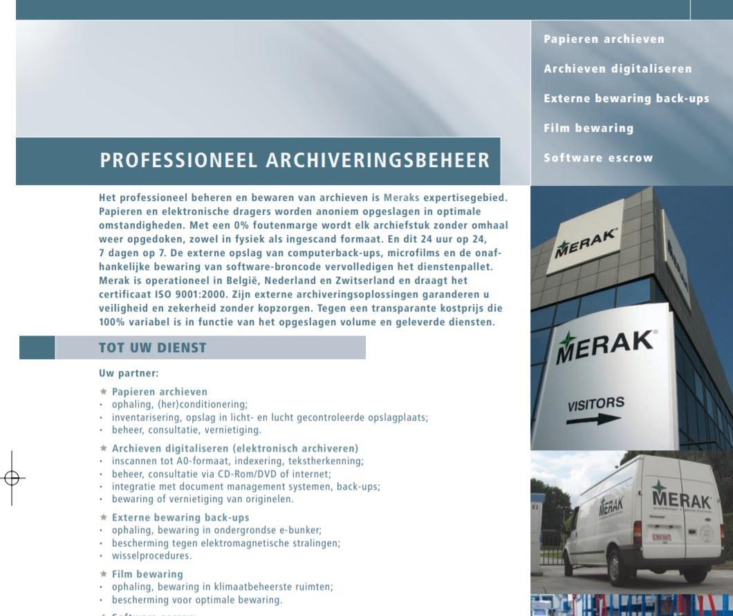 Brochure 'Professioneel archiveringsbeheer'